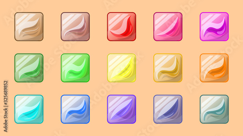 Marbles boxes set - vector illustrations