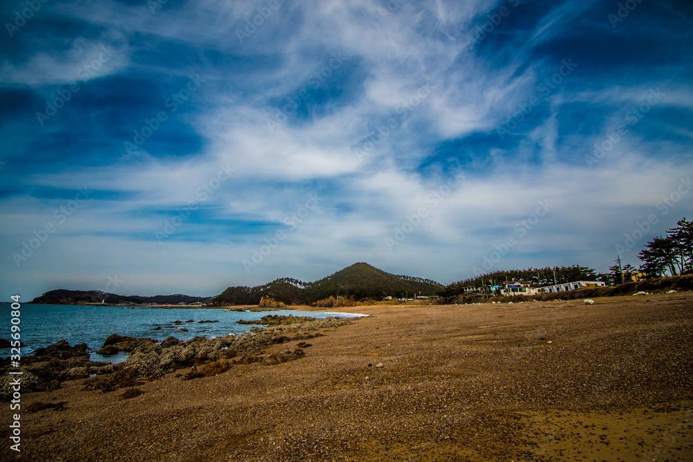 Between the sky and the cliff.