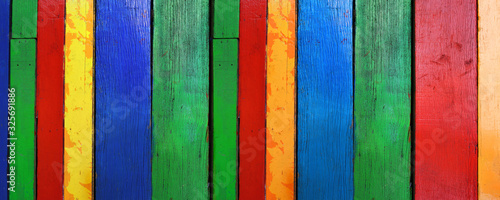 Old multicolor wood board banner