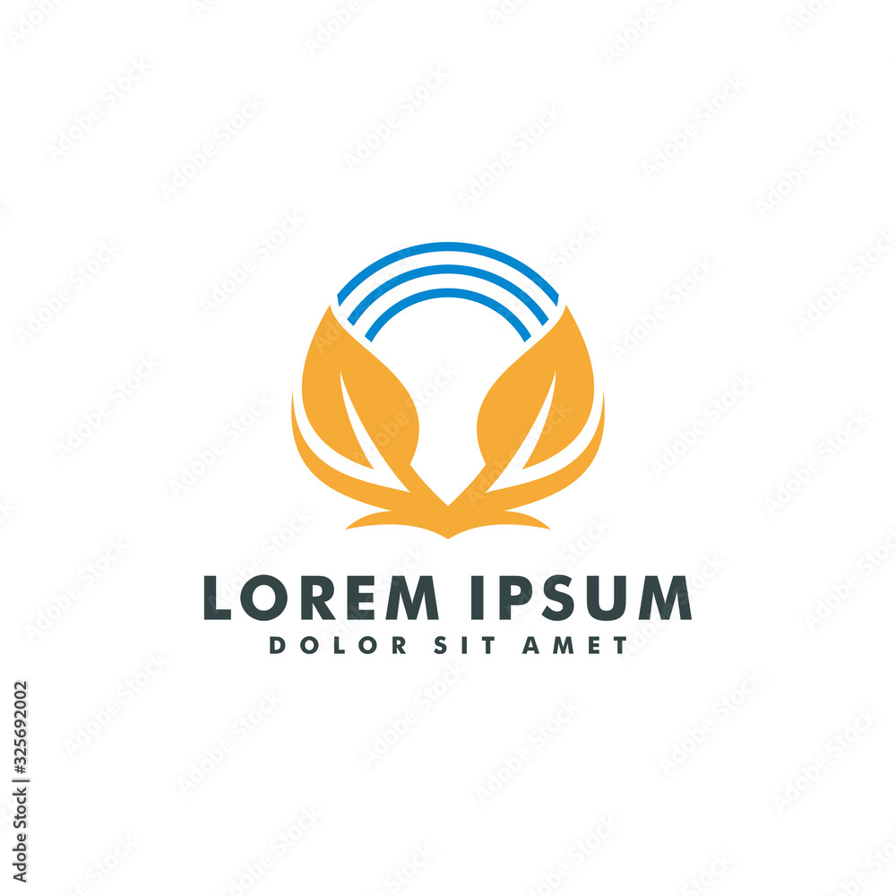 Abstract green leaf logo icon vector design. Landscape sign and symbol illustration Abstract green leaf logo icon vector design. Landscape sign and symbol illustration