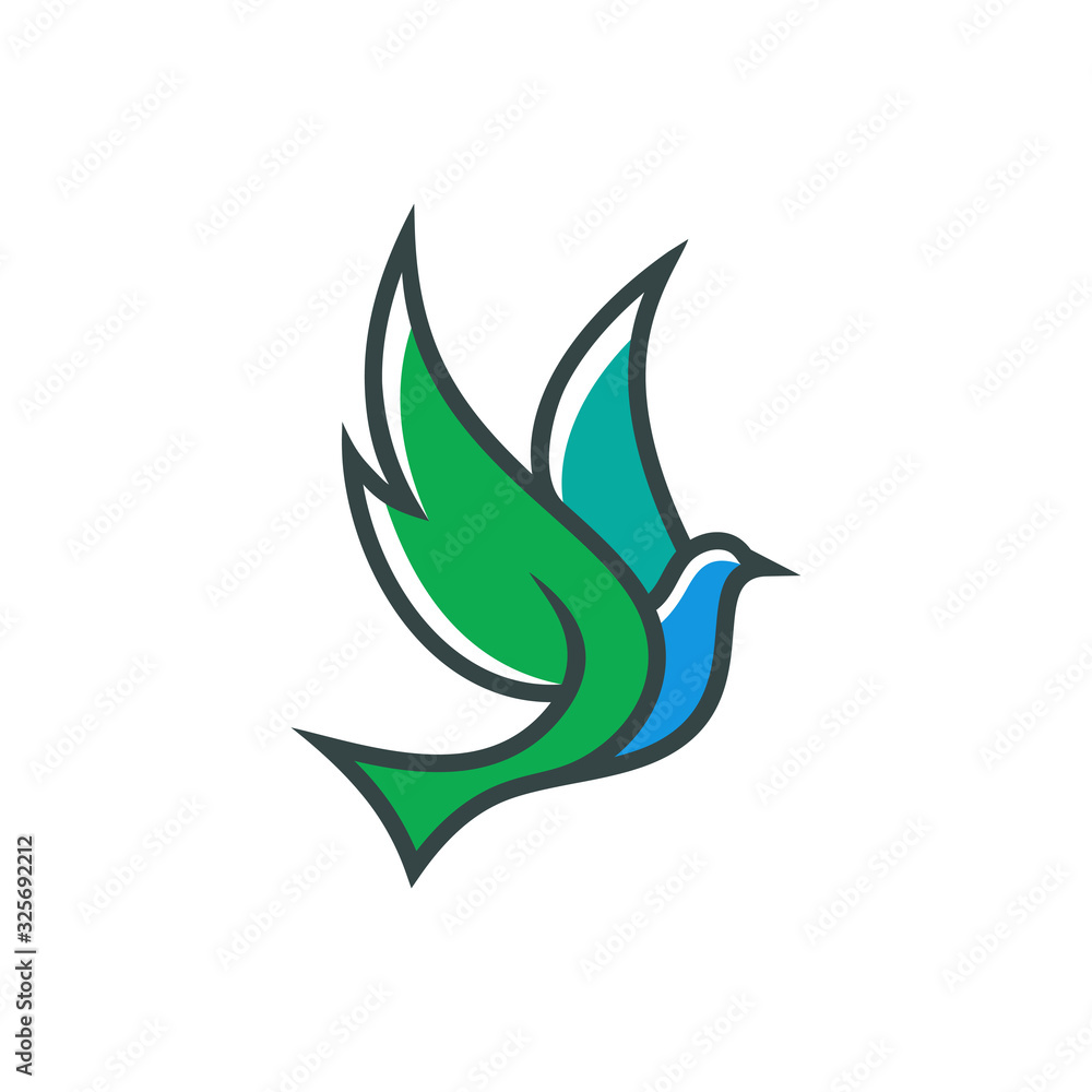 Bird logo template, Animal flying icon design vector Bird logo template, Animal flying icon design vector