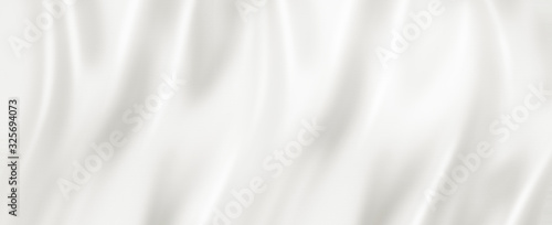 White silk background texture. 3D illustration banner