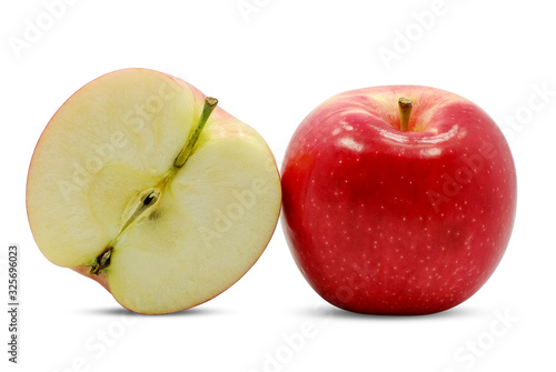 Fresh apple fruits isolated on white background