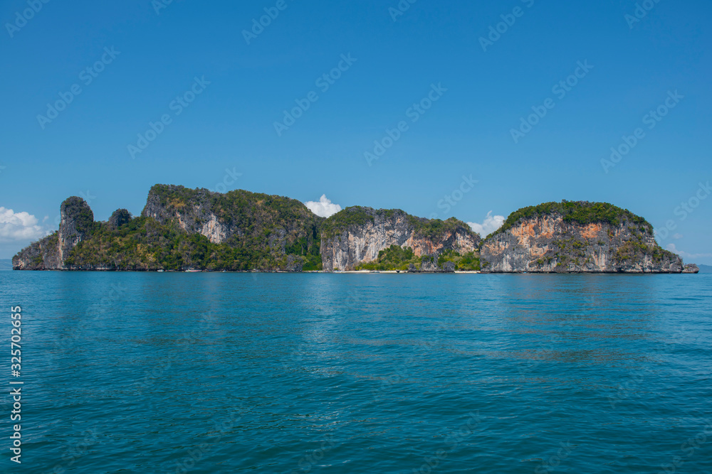View of lagoon in Koh Hong island . Location: Koh Hong island, Krabi, Thailand, Andaman Sea, Summer and vacation concept.