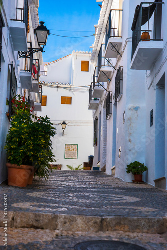 Frigiliana is one of the most beautiful white villages of the Southern Spain area of Andalucia in the Alpujarra mountains © quasarphotos