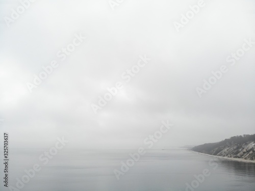 Aerial view of coastal line, steep cliff, Ueckeritz, Bansin