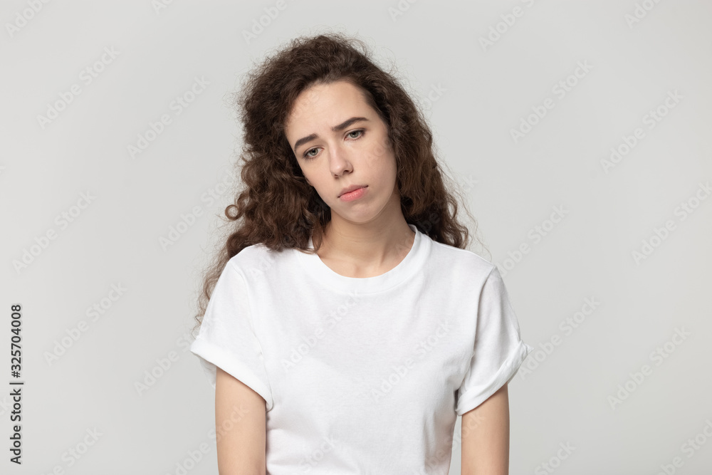 Depressed upset sad millennial woman feeling frustrated. Depressed upset sad millennial woman feeling frustrated.