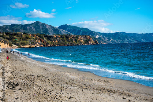 The Beaches of Nerja on the Costa Del Sol in Southern Spain