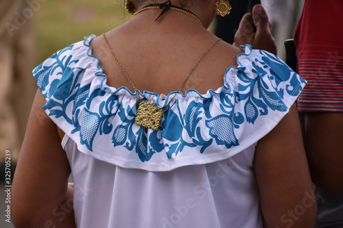 pollera panama folklor women dress typical photo