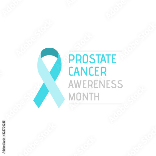 Blue ribbon. Prostate cancer awareness symbol. National Prostate cancer awareness month.