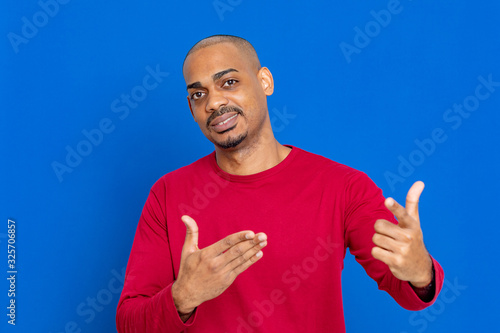 African guy with red jersey