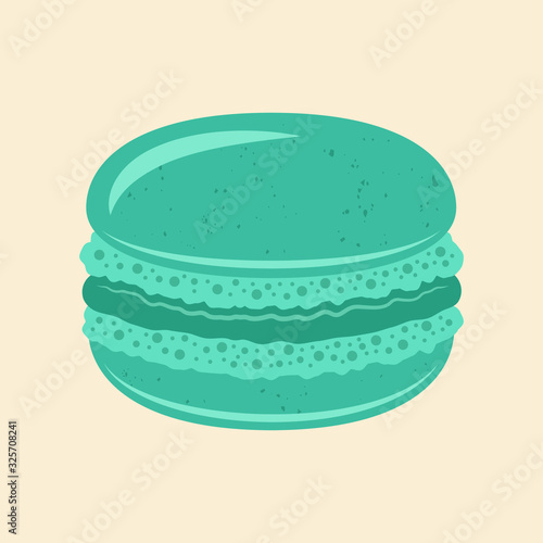 Macaroon dessert vector mint color illustration