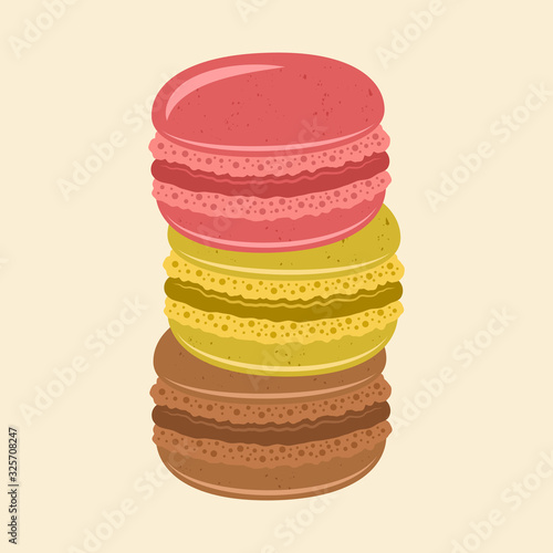 Stack of colored macaroons vector illustration