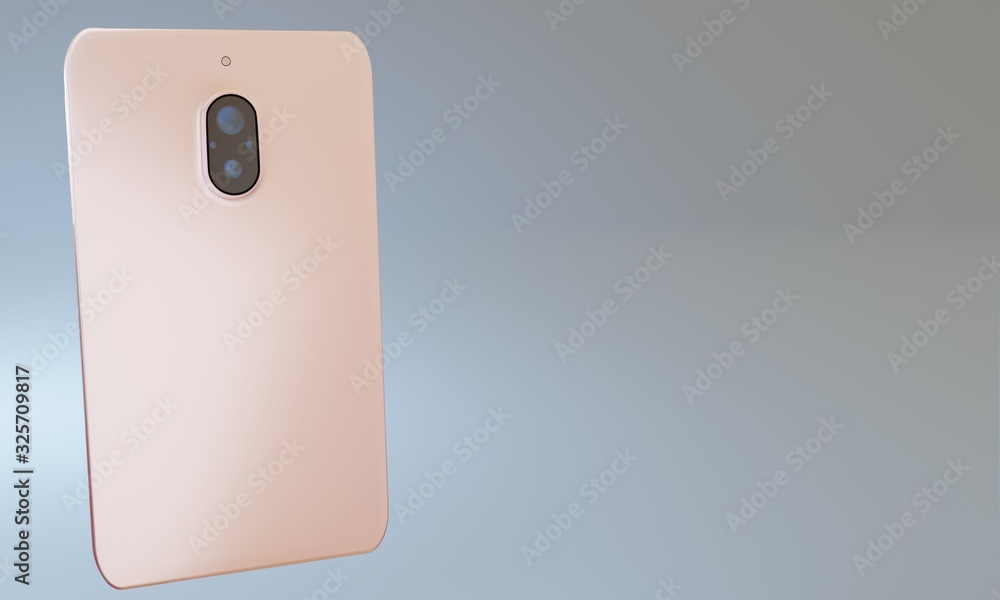 3D visualization of a smartphone on a plain background 3D visualization of a smartphone on a plain background