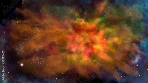 Green orange nebula