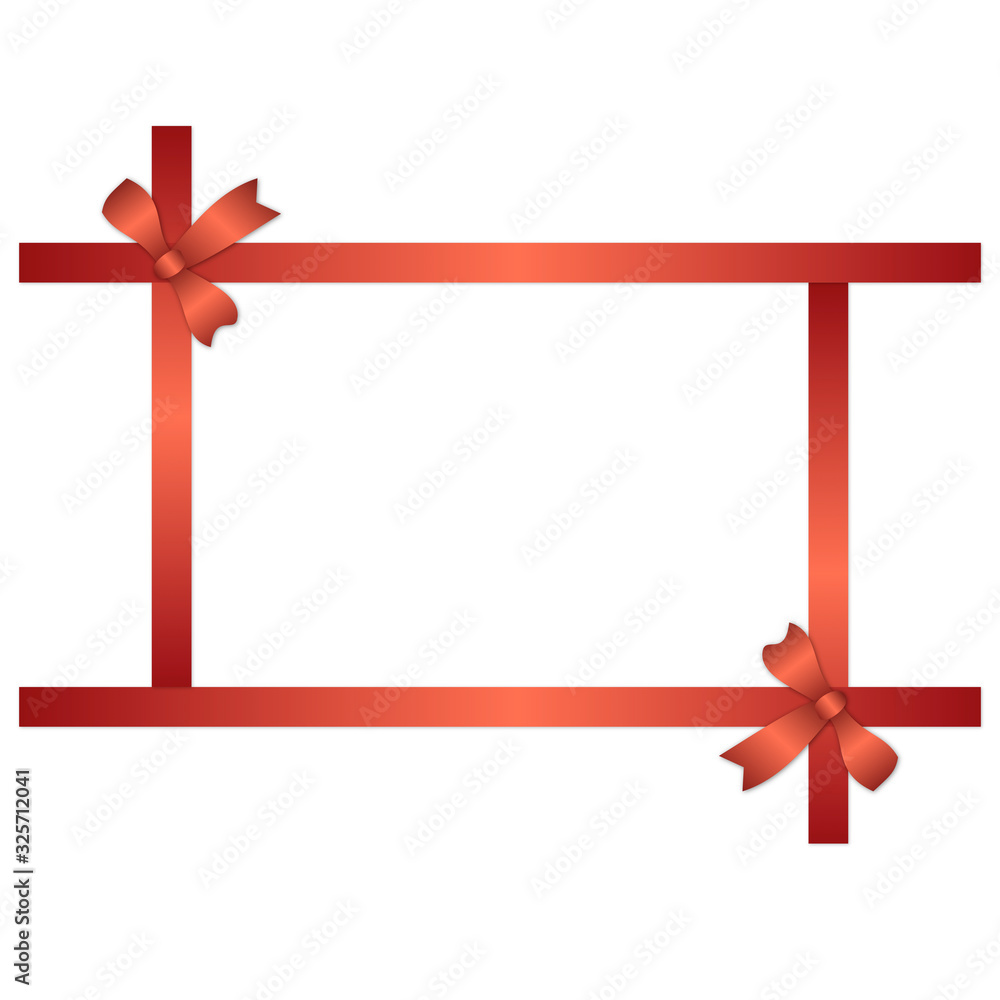 Red ribbon tied in a bow on white background Red ribbon tied in a bow on white background