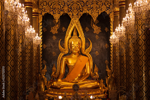 Phra Buddha Chinnarat Wat Pra Sri Rattana Mahathat Temple Phitsanulok Thailand Golden Image photo