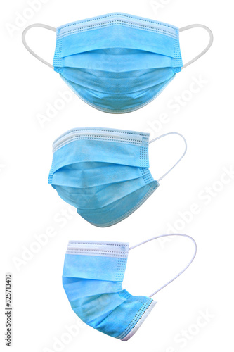 Tela Medical mask isolated on white background,  Corona protection, With clipping pat