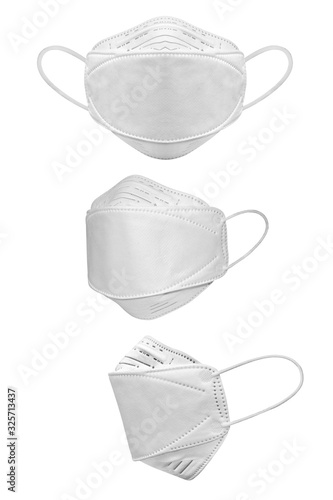 Medical mask isolated on white background,  Corona protection, With clipping path