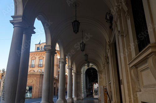 Historic portico in Chieti, Italy
