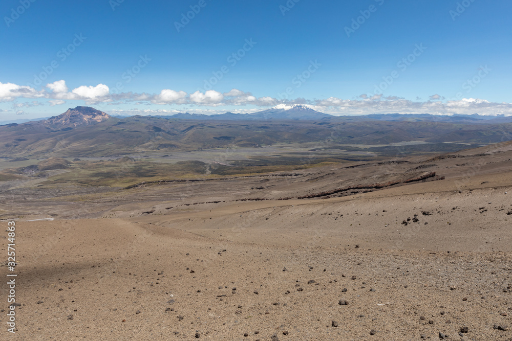 View from Cotopaxi volvcano during trekking trail. Cotopaxi National Park, Ecuador. South America. View from Cotopaxi volvcano during trekking trail. Cotopaxi National Park, Ecuador. South America.