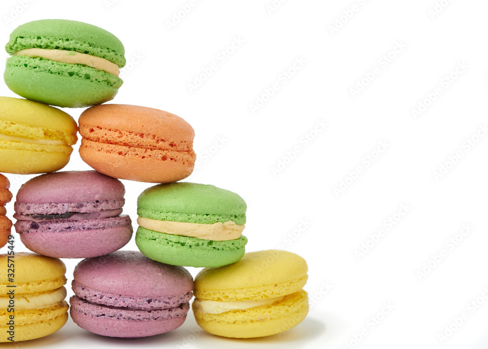 round baked multi-colored almond flour cakes macarons round baked multi-colored almond flour cakes macarons
