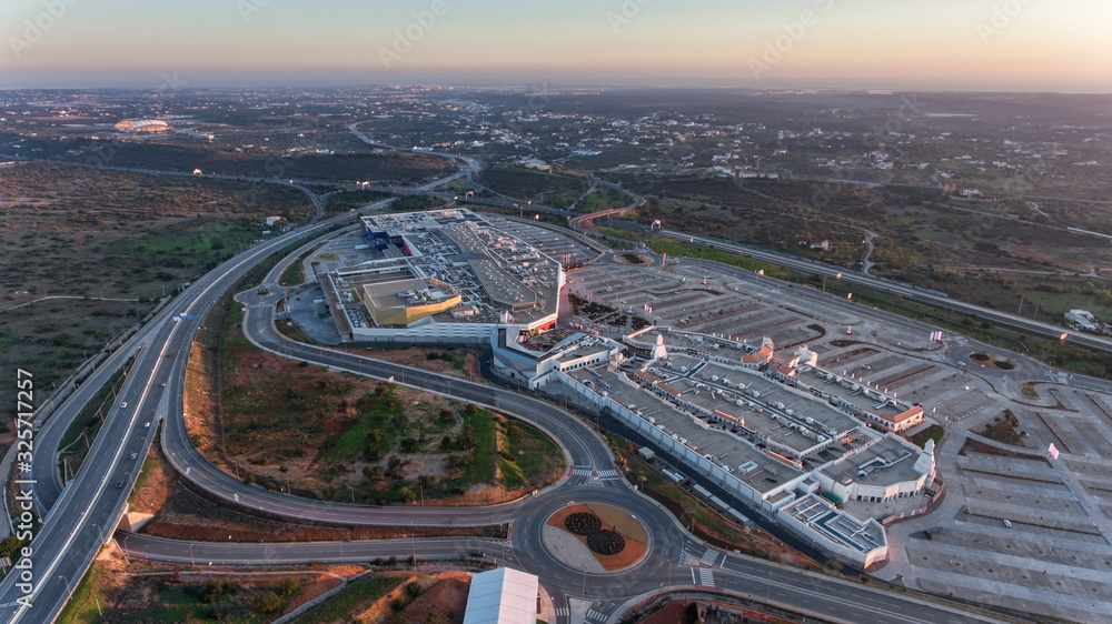 Fototapeta premium Commercial center logistics and sales in Portugal Algarve Loule area. Mar Shopping.