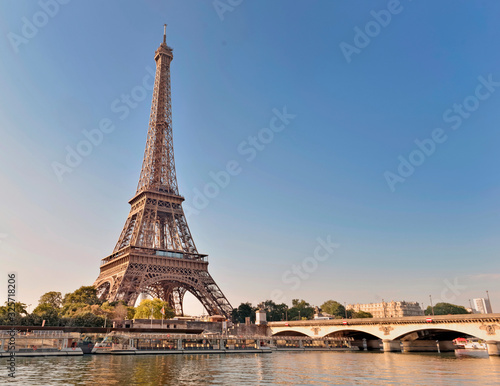 view on eiffel tower on blue sky in Paris - France © coco