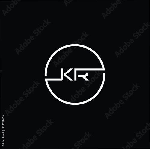 Free Download Minimal elegant monogram art logo. Outstanding professional trendy awesome artistic KR RK initial based Alphabet icon logo. Premium Business logo White color on black background - GFXLoad