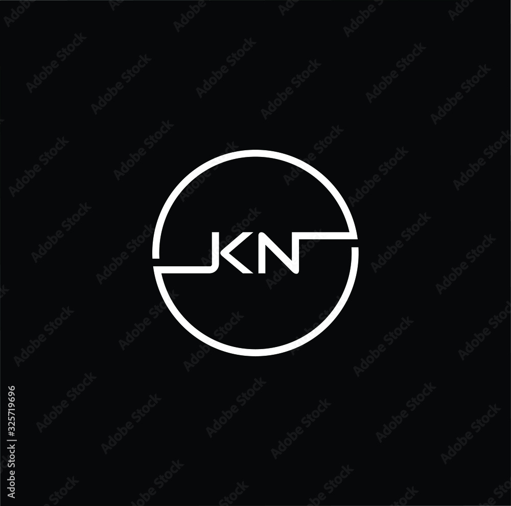 Minimal elegant monogram art logo. Outstanding professional trendy awesome artistic KN NK initial based Alphabet icon logo. Premium Business logo White color on black background Minimal elegant monogram art logo. Outstanding professional trendy awesome artistic KN NK initial based Alphabet icon logo. Premium Business logo White color on black background