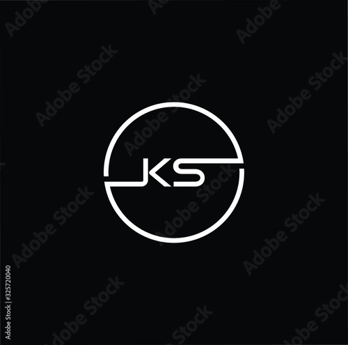 Minimal elegant monogram art logo. Outstanding professional trendy awesome artistic KS SK initial based Alphabet icon logo. Premium Business logo White color on black background