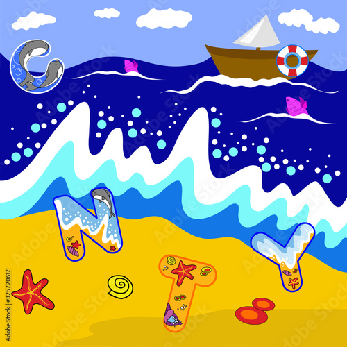Картината върху платно alphabet sea two