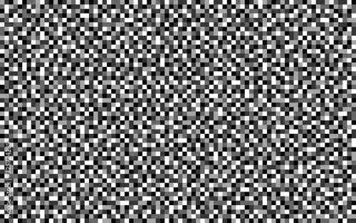 Pixels seamless pattern Black and white pixelated background Grainy noise military effect 8 bit retro style Vector backdrop for game, web, fabric