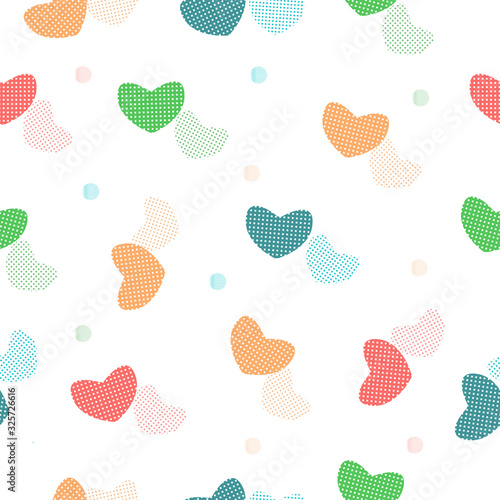 seamless repeat pattern with colorful hearts background, bright vector illustration design with cute hearts, mothers day, valentines day, fabric, invitation surface pattern design