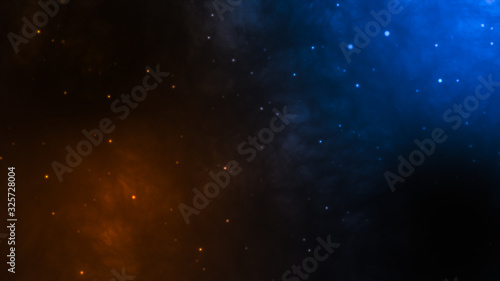 Blurry abstract background animation 3d render.Abstract of fog and bokeh lights on smoke background.