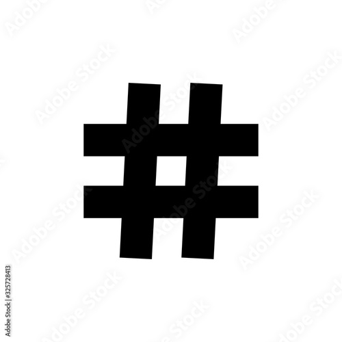 Hashtag icon vector isolated on white background. black hashtag icon