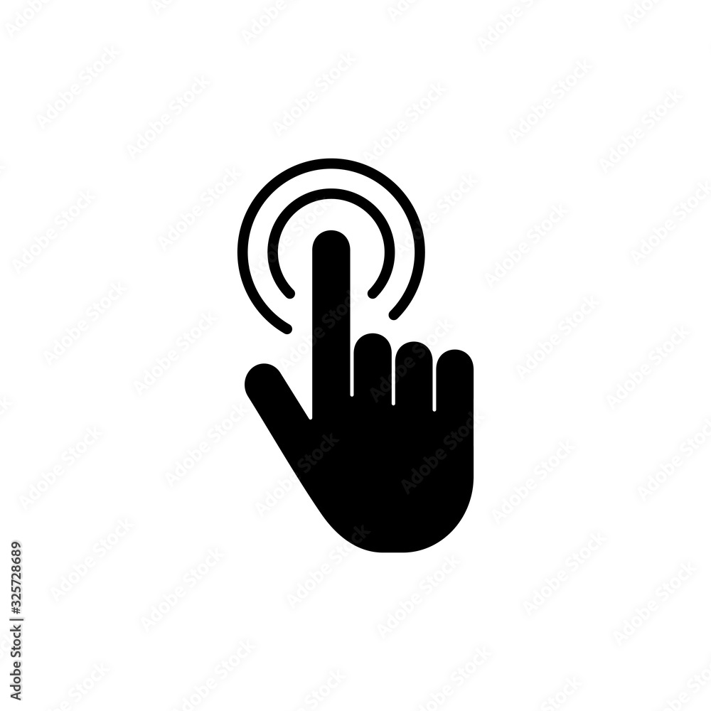 Hand cursor icon click. Hand click icon. Finger pointer isolated vector Hand cursor icon click. Hand click icon. Finger pointer isolated vector