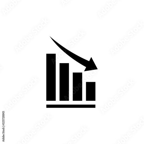 Growing graph Icon isolated on white background. Chart icon. Graph Icon in trendy flat style isolated on white background