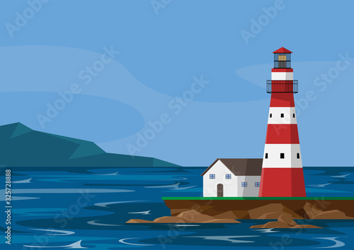 Lighthouse, seascape bluesky