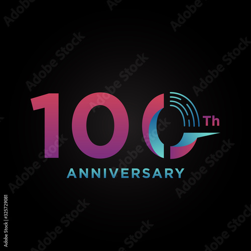 100 Anniversary Gradient Numbers Design For Best Moment