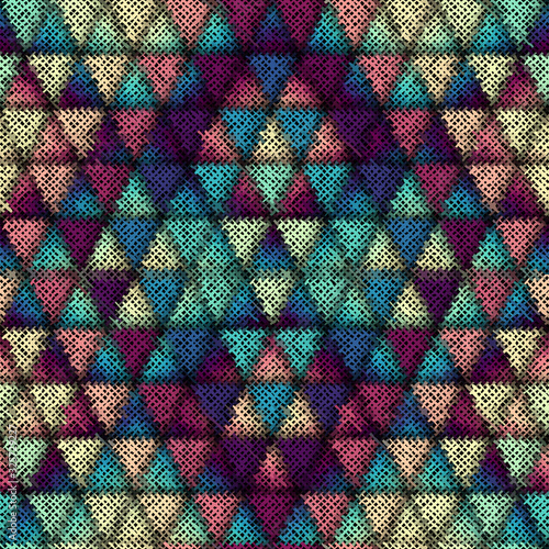 Seamless plaid pattern. Imitation of a texture of rough canvas. Vector image.