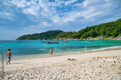 PHUKET, THAILAND - DECEMBER 19, 2019: Beautiful view of Freedom Beach on a sunny day