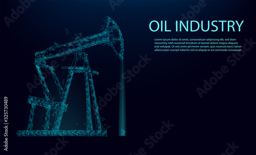 Oilfield, Drilling Oil or Natural Gas Rig Poster Brochure Flyer Design, Vector Illustration