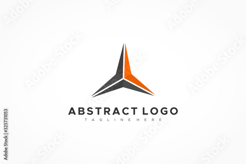 Abstract Triangle Arrow Star Logo. Flat Vector Business Logo Design Template Element.