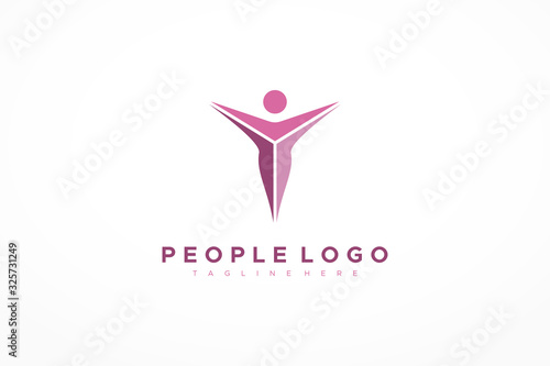 Abstract Letter Y Yoga Fitness Health People Logo. Flat Vector Logo Design Template Element.