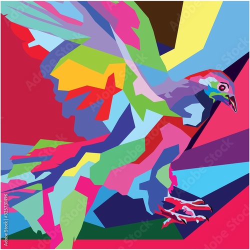 vector bird. bird illustration  pop art  WPAP