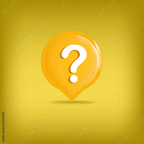 Question mark sign icon. Help speech bubble symbol. FAQ sign. Round colourful