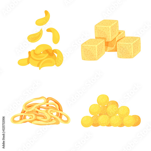 Vector illustration of food and crunchy icon. Collection of food and flavor stock symbol for web.