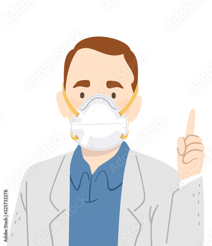 Man Doctor N95 Face Mask Saying Illustration