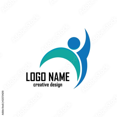 Fun people Healthy Life Logo template vector icon